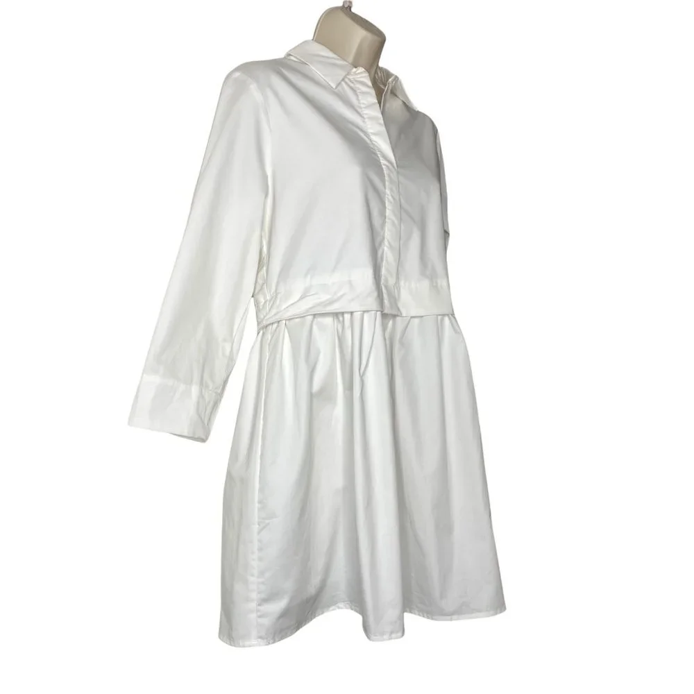 Pomander Place White Ella Classic Everyday Collared Shirt Dress Size XL - Picture 5 of 12